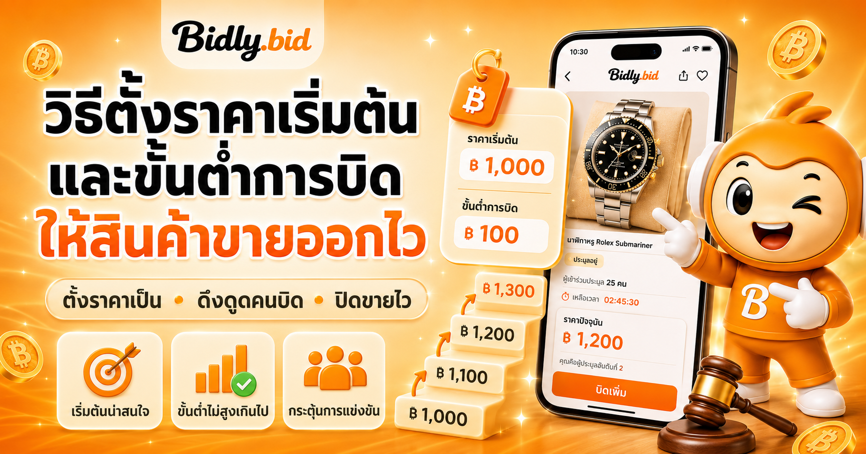 วิธีตั้งราคาเริ่มต้นและขั้นต่ำการบิดให้สินค้าขายออกไว